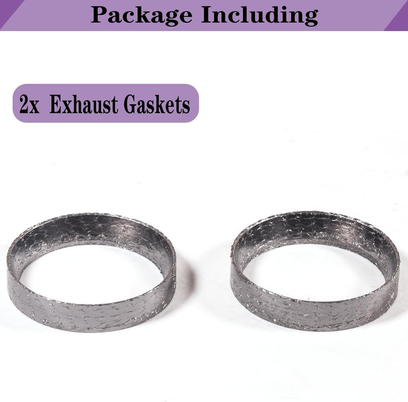 LYNSHINE Harley Exhaust Gasket Sheets,dyn,sportster,softail,touring,evo,etc,are Made Of Graphite And Steel Mesh With an Inner Diameter Of 48mm (2pcs), It Fits Most Harley-davidson Bikes From 1984 Onwards. - Image 3
